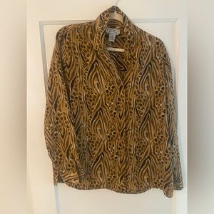 Leopard print button down blouse